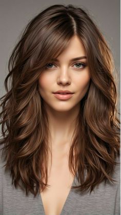 Medium Long Layers Haircut, Haircut For Medium Length Wavy Hair, Hair Cuts Layers Medium, Medium Length Hair Perm, Wavy Hair Layered Haircut, Brunette Layered Hair Medium, Haïr Style Medium Hair, Haircuts For Medium Long Hair, Long Wavy Hair With Layers