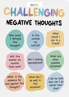 Still not sure what to do about negative thoughts? Sometimes it helps to talk it out with someone #pgclinical #challengingnegativethoughts  #negativethoughts Challenging Negative Thoughts, Challenge Negative Thoughts, Coping Toolbox, Counselling Tools, Distress Tolerance, Mental Health Activities, Counseling Kids, Therapy Quotes