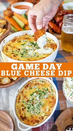 game day blue cheese dip is an easy appetizer