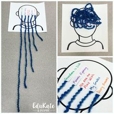 four pictures of different types of hair and the words, how to make your own jellyfish