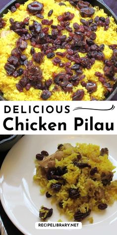 delicious chicken pilaua recipe with rice and raisins