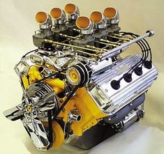 an image of a car engine on display