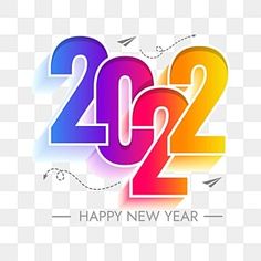 happy new year 2012 with colorful numbers on transparent background png and psd for free