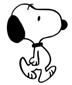 a black and white drawing of a snoopy dog with his head in the air