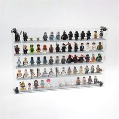 5-Shelf Mini Figure Display Case - wall mountable, for miniature figures, small collectibles Lego Set Display, Figure Display Case, Mini Figure Display, No Aesthetic, Darth Vader Helmet, Star Wars Helmet, Lego Display, Figure Display, Acrylic Display Case