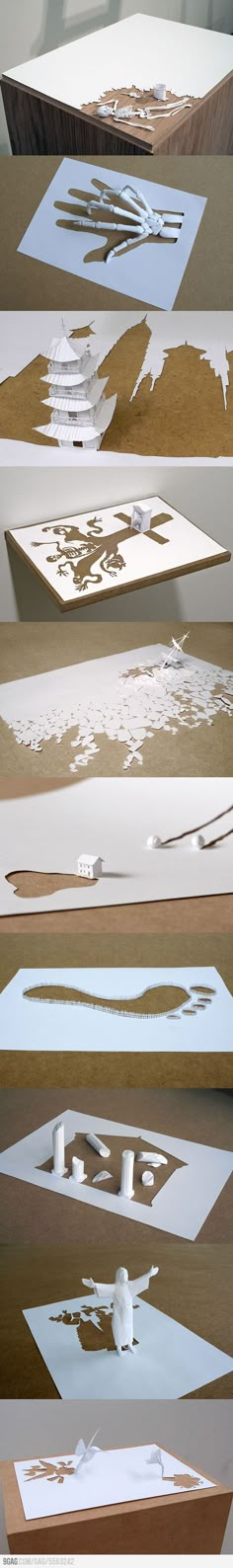 multiple images of different shapes and sizes of paper