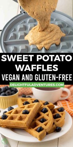 sweet potato waffles with vegan and gluten - free blueberries