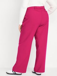 Extra High-Waisted Taylor Wide-Leg Trouser Suit Pants for Women | Old Navy High Waist Pull-on Style Bottoms For Workwear, High Waist Pull-on Style Pants For Workwear, Relaxed Fit High-waisted Dress Pants With Elastic Waistband, High-waisted Relaxed Fit Dress Pants With Elastic Waistband, Business Casual High Waist Bottoms With Elastic Waistband, Business Casual High-waist Bottoms With Elastic Waistband, High Waist Bottoms With Elastic Waistband For Work, High-waist Bottoms With Elastic Waistband For Work, Loosely Fitted Bottoms With Elastic Waistband For Business Casual