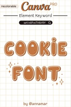 the cookie font is shown in orange and white