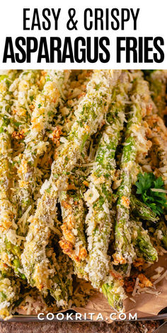 Crispy Parmesan Asparagus Fries: Baked, Not Fried! Deep Fried Asparagus Recipes, Crispy Baked Asparagus Fries 12 Tomatoes, Crispy Baked Asparagus Fries, Best Baked Asparagus Recipe, Fried Asparagus Recipes, Asparagus Appetizer Recipes, Easy Homecooked Meals, Baked Asparagus Fries, Crispy Asparagus