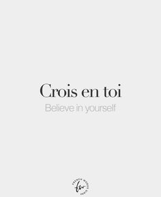 an advertisement for the brand crois en toi, which is written in black and white