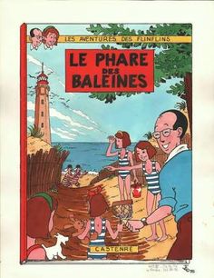 the cover of le phare de baleins, with children playing on the beach