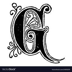 the letter g in an old fashion style