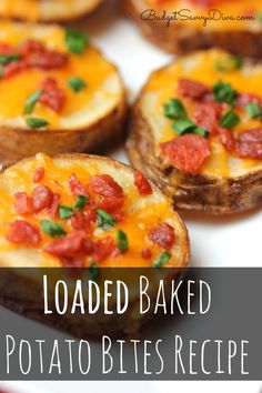 loaded baked potato bites recipe on a plate