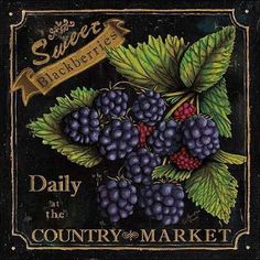 a sign with grapes on it that says,'daily at the country market '