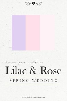 a wedding card with the words lilac and rose on it