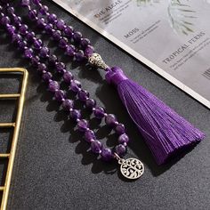 PLEASE READ THIS DESCRIPTION CAREFULLY! First of all, you are warmly welcomed to my newly started Etsy shop! This High-quality amethyst beads knotted hold beads meditation mala is made in 8mm natural amethyst. It is 100% handmade and of exquisite quality. This mala necklace can be delivered to some countries like the UK within 7-14 DAYS. These days this necklace is available at a SPACIAL DISCOUNT and I can guarantee 100% quality of this product. If you have any questions feel free please don't h Mala Design Jewellery, Spiritual Balance, Meaningful Necklace, Knotted Mala, Meditation Prayer, Mala Bead Necklace, Mala Meditation, Sri Yantra, Bracelet Apple Watch