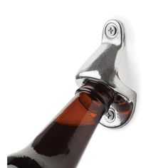 a close up of a bottle opener on a white background