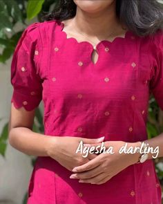 Sleeves For Dresses Ideas, Different Kurti Styles, Kurti Neck Models, Dress Tops Designs, Kurti Neck And Sleeve Designs, Sleeves Design For Kurta, Necks For Kurtis, Kurti Designs Neck Design, Salwar Sleeve Designs