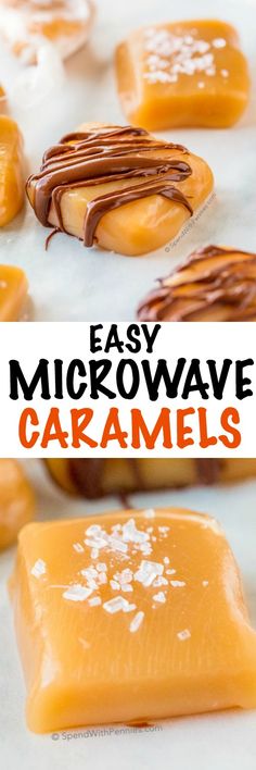 easy microwave caramels with chocolate on top