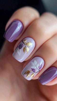 2024 November Nails, November Nails Purple, Autumn Purple Nails, Fall Purple Nail Designs, November 2024 Nail Trends, Purple Nails For Fall, Purple Pumpkin Nails, Autumn Nails Purple, New Nails Design 2024