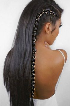 Beaded hair rings Hair Styles For Work, Hair Rings, Hair Dos, Pretty Hairstyles