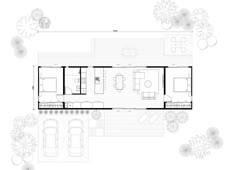 the floor plan for a small house with two bedroom and living room, as well as an office area