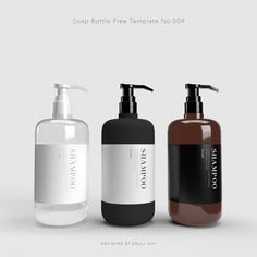 three different types of hand soaps and lotion bottles on a white background with the text, some bottle free template no 009