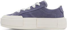 Low-top suede sneakers in purple. · Lace-up closure · Logo embossed at padded tongue and heel · Padded collar · Cushioned OrthoLite® footbed · Mesh lining · Logo embossed at platform midsole · Treaded rubber sole · Contrast stitching in white · Platform: H2 Supplier color: Lavender ash/White/Egret White Egret, White Platform, Converse Sneakers, Purple Lace, Suede Sneakers, Sneaker Collection, Sportswear Women, Womens Converse, Chuck Taylor All Star