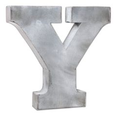 the letter y is made out of metal