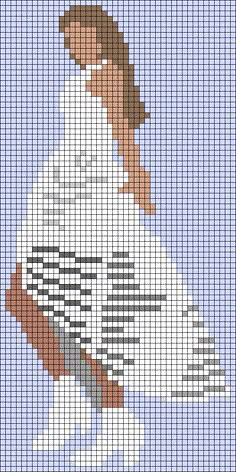 a cross stitch pattern of a baseball player