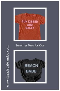 Custom summer themed shirts printed on organic cotton. Shop at sheadybabyandco.com. Beach Kids, Go Camping