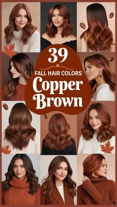 39 Fall Hair Colors Copper Brown for a Chic Seasonal Transformation! Get inspired by these rich copper-brown shades that bring warmth and elegance to your fall hairstyle Brown Copper Hair Color, Root Beer Hair, Brown Copper Hair, Copper Clothes, Hair For Brunettes, Cooper Brown, Fall Hair Colors Copper, Copper Brown Hair Color, Copper Brown Hair