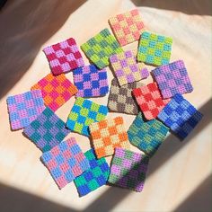 colorful squares are arranged on top of each other