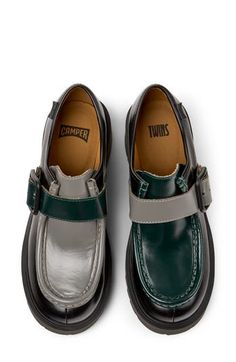 Bring a bit of rugged style to any look with this surprisingly lightweight monk-strap shoe grounded by a chunky heel and lug sole. Adjustable monk strap Leather upper/recycled-polyester lining/synthetic sole Imported Scorpio Outfits, Shoe Story, Monk Strap Shoes, Buckled Flats, Dior Shoes, Monk Strap, Mode Vintage, Lug Sole, Creepers