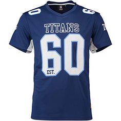 a football jersey with the number 60 on it and titans'name in white lettering