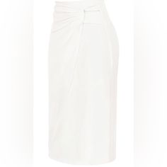 Nwt Ruched Midi High Waist Skirt White Size Small 10199 White Fitted Midi Skirt, White Ruched Long Skirt, Knee-length Stretch White Skirt, White Ruched Asymmetrical Skirt, White Stretch Skirt With Ruched Details, Dino Skirt, Adidas Skirt, Chain Skirt, Silk Wrap Skirt