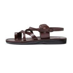 The Good Shepherd Buckle brown, handmade leather sandals with back strap and toe loop - up View Fit Inspired, Ankle Strap Sandals Flat, Toe Loop Sandals, Closed Toe Sandals, Ankle Strap Flats, Good Shepherd, Walk A Mile, The Good Shepherd, Buckle Sandals