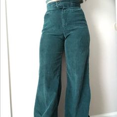 See Measurements For A More Accurate Fit! Has Some Discoloration And Missing A Button. Corduroy Bell Bottoms, Vintage Forest, Green Corduroy, A Button, Bell Bottoms, Forest Green, Boot Cut, Pant Jumpsuit, Pants For Women