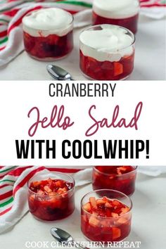 cranberry jello salad with cool whip cream is an easy and delicious appetizer