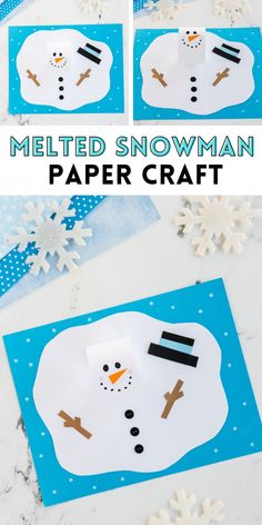 snowman paper craft for kids to make