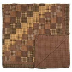 a brown and tan blanket with squares on it