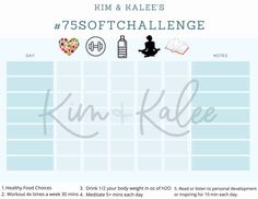 the info sheet for kim & hale's 75softchallenge