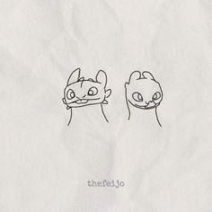 an image of two cartoon characters drawn on paper