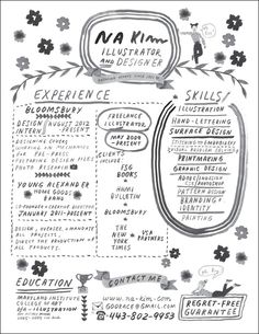 a black and white drawing of a menu with flowers on the front, and an image of