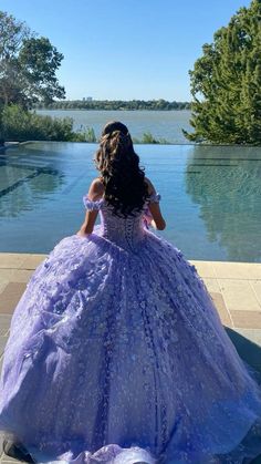 Lavender Princess 3D Flowers Sweetheart Quinceanera Dresses Ball Gown – formalgowns Lilac Quince Dress With Sleeves, Quencinera Dress, Quinceanera Dresses Aesthetic, Quinceanera Dance Outfits, Light Purple Quince Dresses, Qenseñera Ideas, Lavender Quince Dress, Rapunzel Quinceanera, Light Purple Quinceanera Dresses