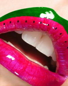 Watermelon lips their amazing Rainbow Lips, Cherry Lips, Nice Lips, Glossier Pink, Lipstick Art, Kissable Lips, Juicy Lips, Hot Lips, Lip Designs