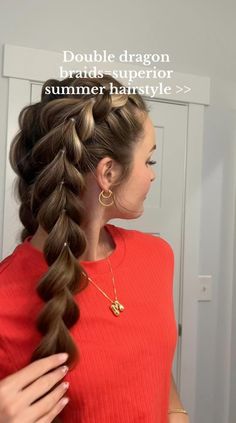 At Wimberly's Beauty Bar, we're loving the double dragon braids! Huge shoutout to Kennerwood for the inspiration. Perfect for those who adore creative hairstyles. Check out our tips and tricks for achieving this look. #hairtutorial #hairaccessories #braids #dragonbraid Easy Hairstyles For Thick Hair, Beautiful Braided Hair, Double Dragon, Hair Tutorials Easy, Peinados Fáciles Para Cabello Corto, Work Hairstyles