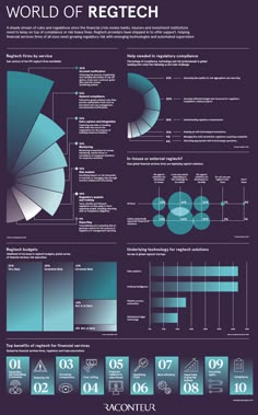 the world of regtech info sheet with numbers, symbols and other things to see