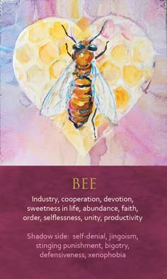 a bee with the words be in front of it and an image of a heart